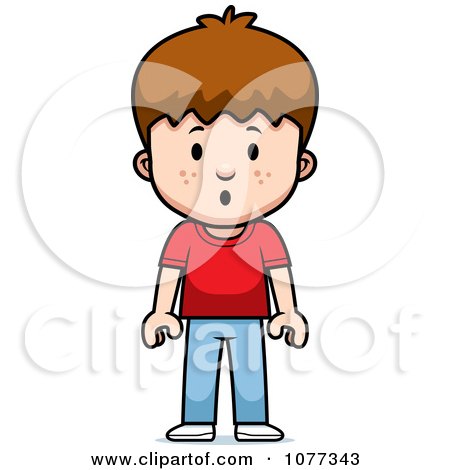 Clipart School Boy With A Scared Expression - Royalty Free Vector Illustration by Cory Thoman