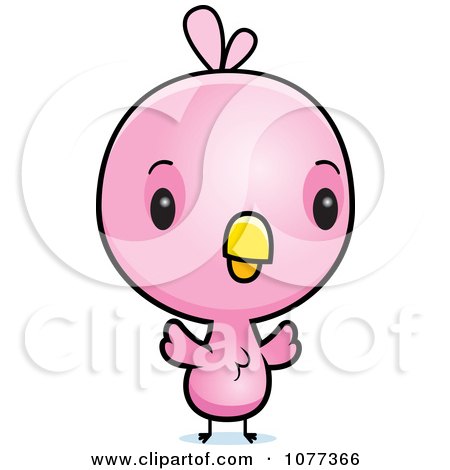 Clipart Cute Baby Pink Chick - Royalty Free Vector Illustration by Cory Thoman