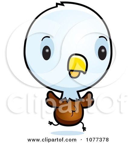 Clipart Cute Baby Bald American Eagle Chick Running - Royalty Free Vector Illustration by Cory Thoman