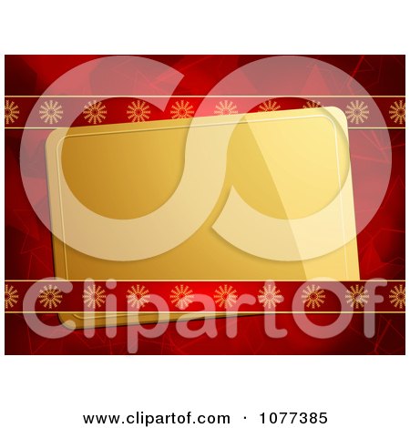 Clipart 3d Gold Gift Tag In Red Ribbon And Paper - Royalty Free Vector Illustration by elaineitalia