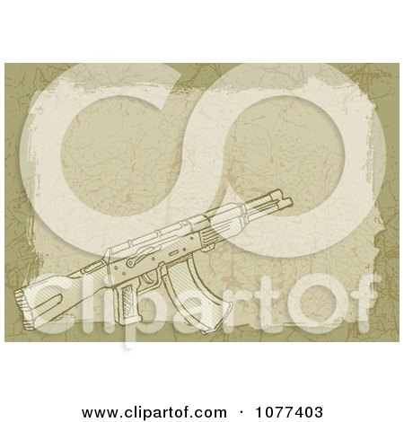 Clipart Green Grungy Firearm Background - Royalty Free Vector Illustration by Any Vector