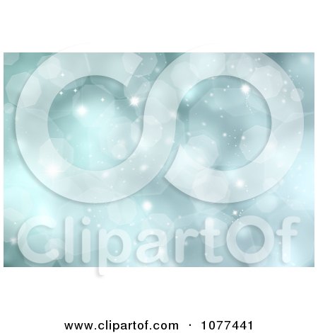 Clipart Bluish Green Bokeh Sparkle Christmas Background - Royalty Free CGI Illustration by KJ Pargeter