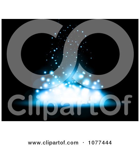 Clipart Blue Magic Lights Falling Into A Pile - Royalty Free Vector Illustration by KJ Pargeter