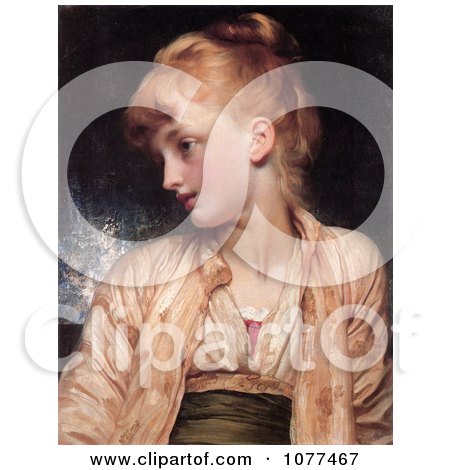 Painting of a Girl Looking Left, Gulnihal by Frederic Lord Leighton - Royalty Free Historical Clip Art by JVPD