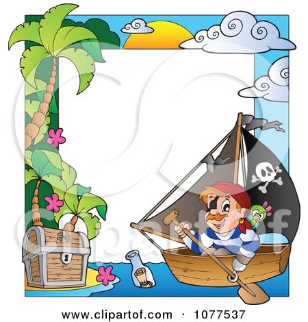 Clipart Pirate And Treasure Frame - Royalty Free Vector Illustration by visekart