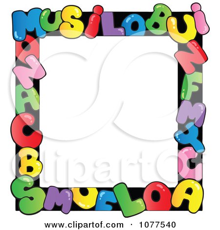 Clipart Colorful Letter School Frame - Royalty Free Vector Illustration by visekart