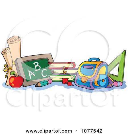 Clipart School Items - Royalty Free Vector Illustration by visekart