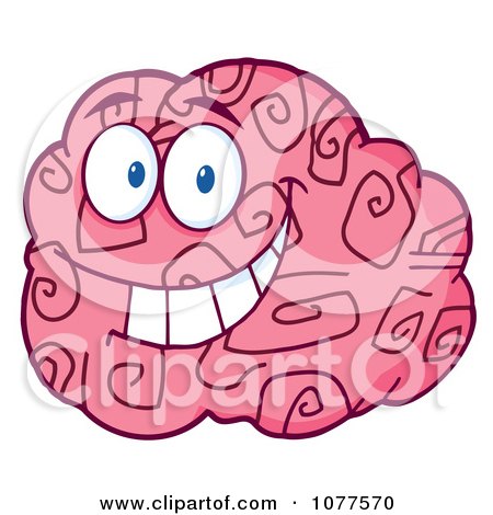 Clipart Brain Character Smiling - Royalty Free Vector Illustration by Hit Toon