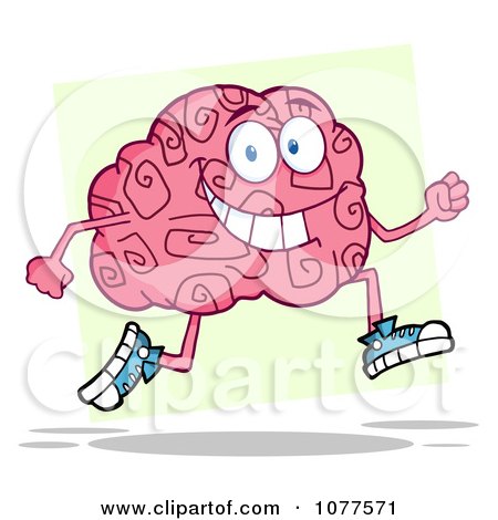 Clipart Jogging Brain Character - Royalty Free Vector Illustration by Hit Toon