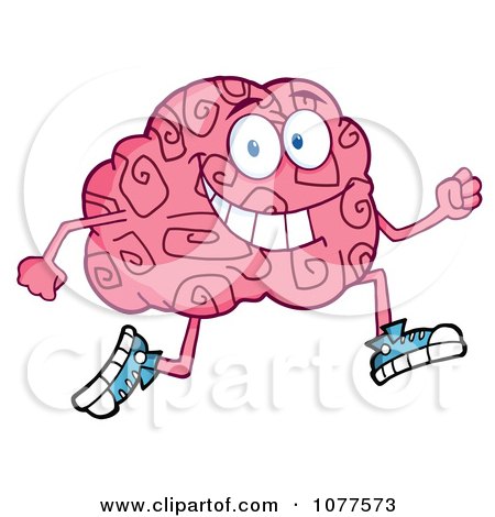 Clipart Brain Character Jogging - Royalty Free Vector Illustration by Hit Toon