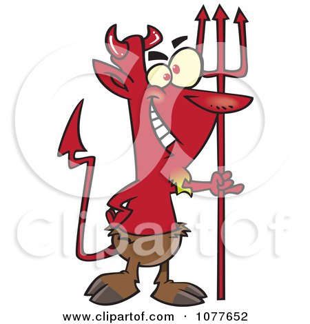 Clipart Devil With Hooves - Royalty Free Vector Illustration by toonaday