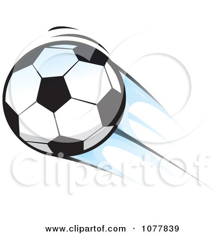 Clipart Flying Soccer Ball - Royalty Free Vector Illustration by jtoons