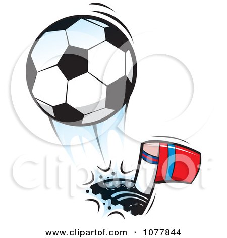 Clipart Player Kicking A Soccer Ball 1 - Royalty Free Vector Illustration by jtoons