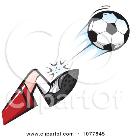 Clipart Player Kicking A Soccer Ball 2 - Royalty Free Vector Illustration by jtoons