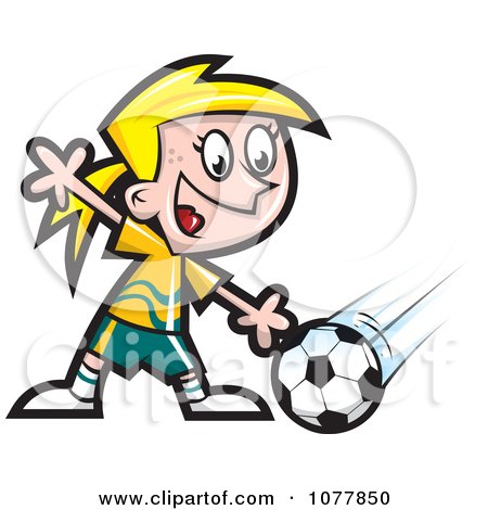 Clipart Girl Soccer Player 1 - Royalty Free Vector Illustration by jtoons