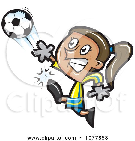 Clipart Girl Soccer Player 2 - Royalty Free Vector Illustration by jtoons
