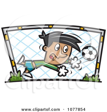 Clipart Boy Soccer Goalie - Royalty Free Vector Illustration by jtoons