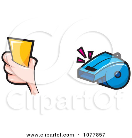 Clipart Soccer Referee And Whistle - Royalty Free Vector Illustration by jtoons