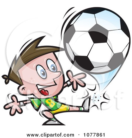 Clipart Boy Soccer Player 4 - Royalty Free Vector Illustration by jtoons