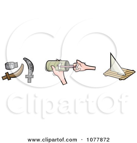 Clipart Hand Made Pirate Items - Royalty Free Vector Illustration by jtoons
