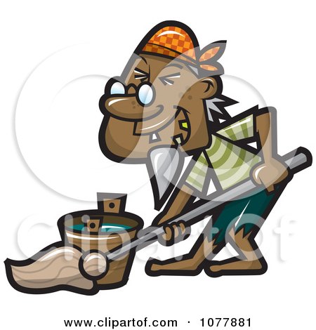 Clipart Pirate Mopping - Royalty Free Vector Illustration by jtoons