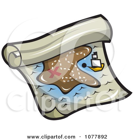 Clipart Pirate Treasure Map - Royalty Free Vector Illustration by jtoons