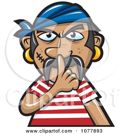 Clipart Pirate Shushing - Royalty Free Vector Illustration by jtoons
