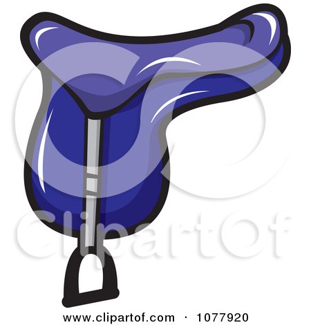 Clipart Blue Horse Saddle - Royalty Free Vector Illustration by jtoons