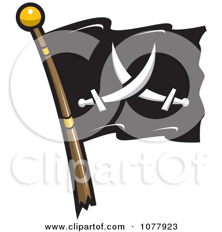 Clipart Crossed Swords Jolly Roger Pirate Flag - Royalty Free Vector Illustration by jtoons