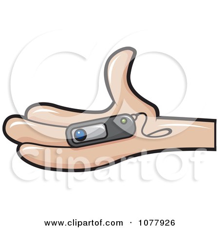 Clipart Hand Holding A Spy Camera - Royalty Free Vector Illustration by jtoons