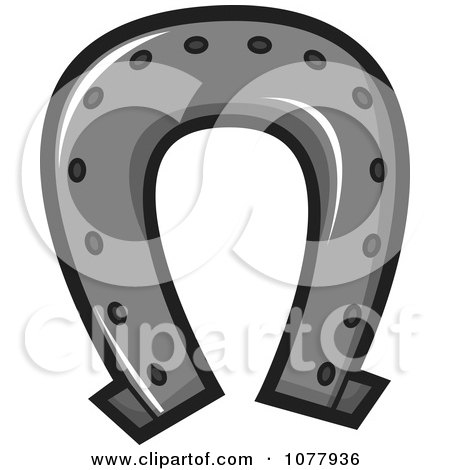 Clipart Silver Horse Shoe - Royalty Free Vector Illustration by jtoons