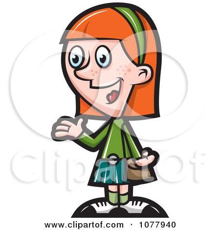 Clipart Nancy Drew Girl Talking - Royalty Free Vector Illustration by jtoons