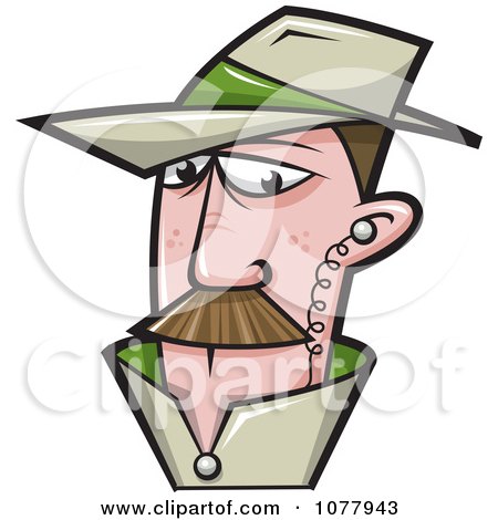 Clipart Spy Wearing An Ear Piece - Royalty Free Vector Illustration by jtoons