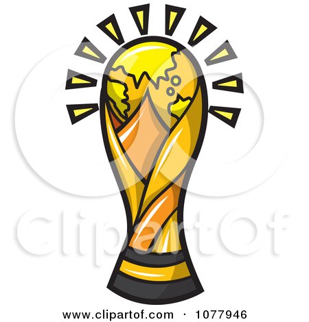 Clipart Golden World Cup Trophy - Royalty Free Vector Illustration by jtoons