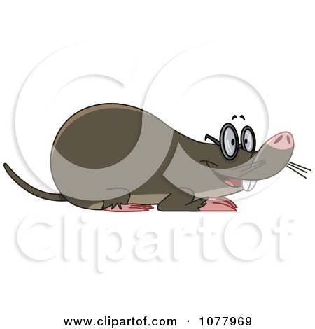 Clipart Happy Mole Wearing Glasses - Royalty Free Vector Illustration by yayayoyo