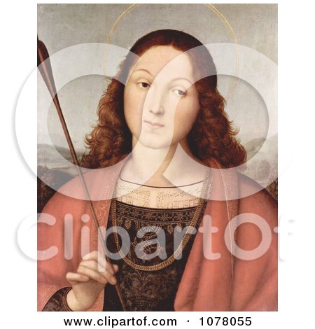 Painting of St Sebastian Holding an Arrow by Raphael - Royalty Free Historical Clip Art by JVPD