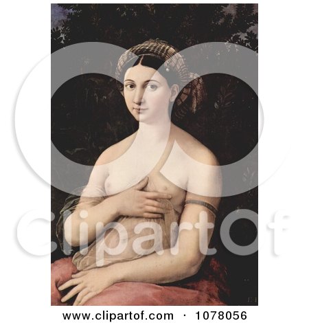 Woman Named Margherita Posing With One Hand on Her Breast, La Fornarina, by Raphael - Royalty Free Historical Clip Art by JVPD
