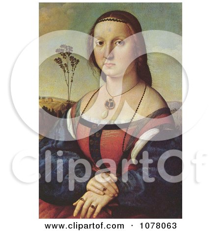 Portrait of Maddalena Doni by Raphael - Royalty Free Historical Clip Art by JVPD