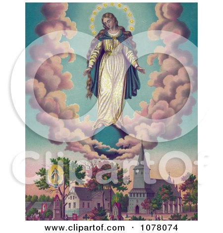 Miraculous Manifestaions of the Virgin Mary - Royalty Free Historical Clip Art by JVPD