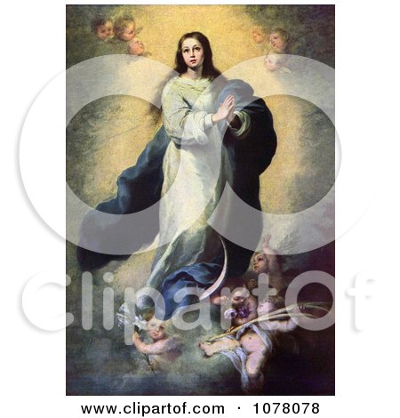 Mother of Jesus, Mary, as the Immaculate Conception - Royalty Free Historical Clip Art by JVPD