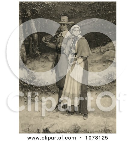 Puritans Going to Church - Royalty Free Historical Clip Art by JVPD