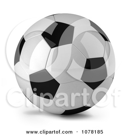 Clipart 3d Shiny Soccer Ball - Royalty Free CGI Illustration by stockillustrations