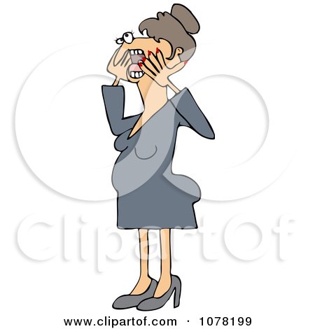 Clipart Hysterical Woman Screaming - Royalty Free Vector Illustration by djart