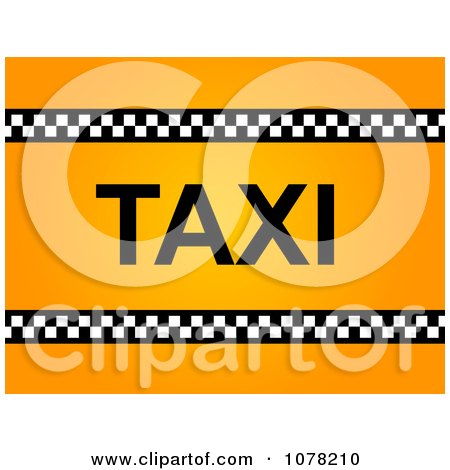 Clipart Gradient Orange Taxi Background - Royalty Free Illustration by oboy