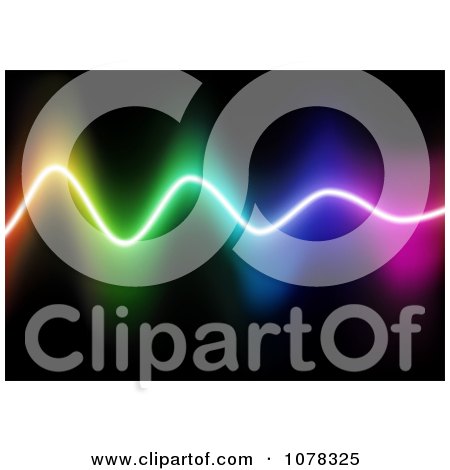 Clipart Glowing Neon Wave Over Black - Royalty Free Vector Illustration by dero