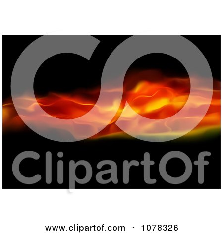 Clipart Fiery Waves On Black - Royalty Free Vector Illustration by dero