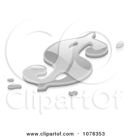 Clipart 3d Liquid Silver Metal Dollar USD Symbo - Royalty Free Vector Illustration by AtStockIllustration