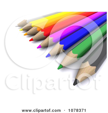 Clipart 3d Sharp Colored Pencils - Royalty Free CGI Illustration by KJ Pargeter