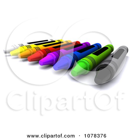 Clipart 3d Colorful Crayons - Royalty Free CGI Illustration by KJ Pargeter