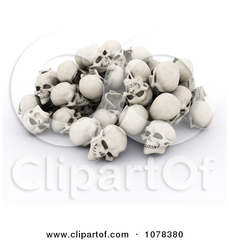 Clipart 3d Pile Of Human Skulls - Royalty Free CGI Illustration by KJ Pargeter